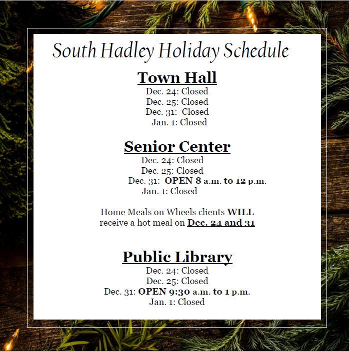 Holiday Hours
